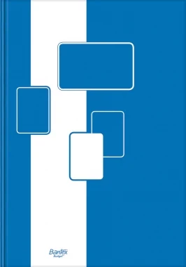 Brulion w kratkę Bantex Budget, A4, twarda oprawa, 96 kartek, biało-niebieski